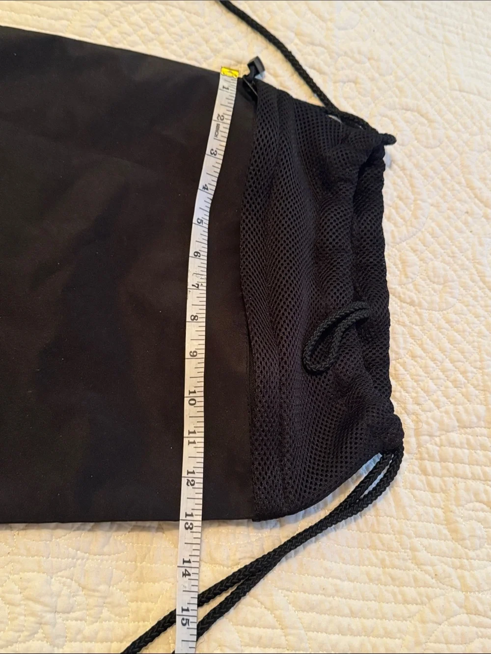 Perry Ellis Black Drawstring Backpack with Logo